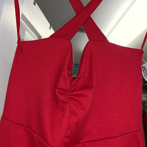 Fevour Red Dress with Peplum Bottom - Picture 11 of 13